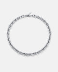 The 10mm Cable Chain, featuring large silver oval links, is displayed in a circle on a plain white background—ideal for bold streetwear style.