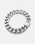 13mm Chunky cuban bracelet in silver by statement collective on grey background