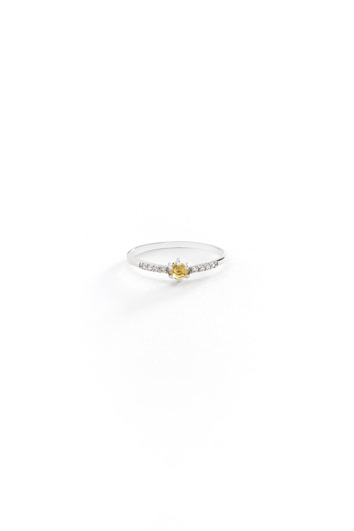 14K Gold Citrine Dainty Stacking Ring