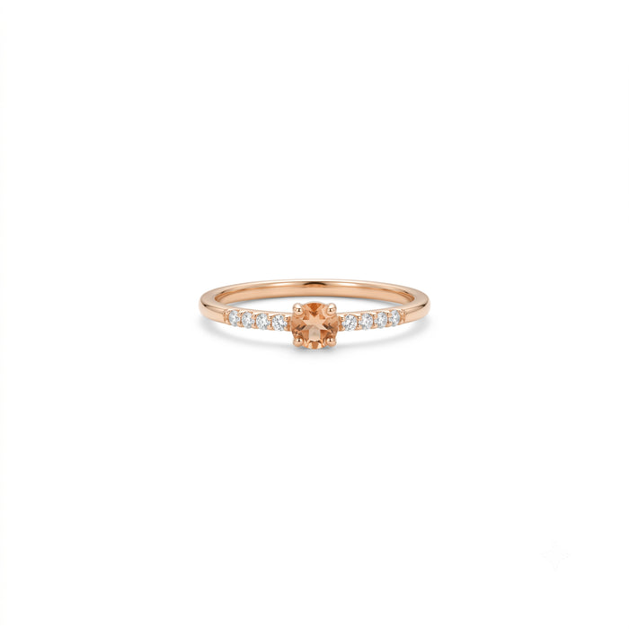14K Gold Citrine Dainty Stacking Ring