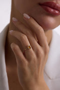 14K Gold Oval Citrine Halo Ring