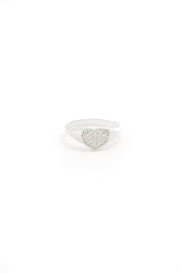 14K Pavé Diamond Pinky Ring