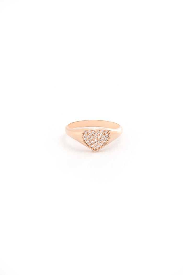 14K Pavé Diamond Pinky Ring