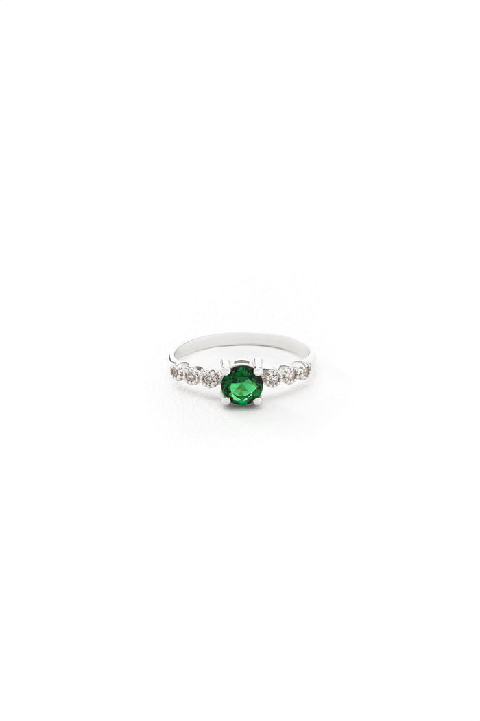 14K Solid Gold Emerald Ring