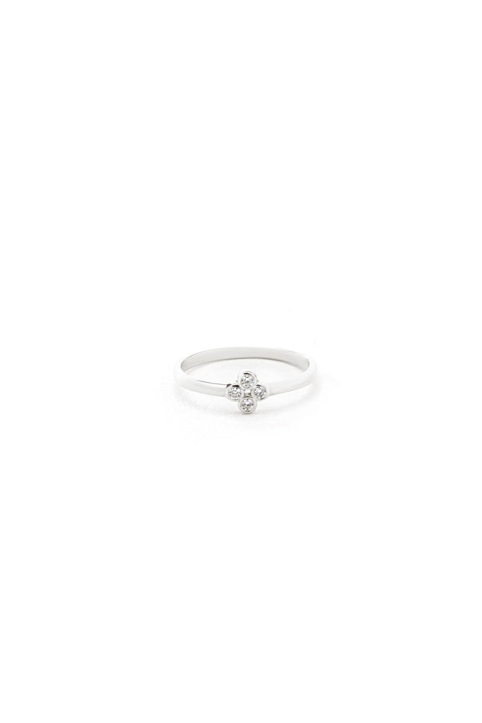 14K Solid Gold Four Diamond Ring