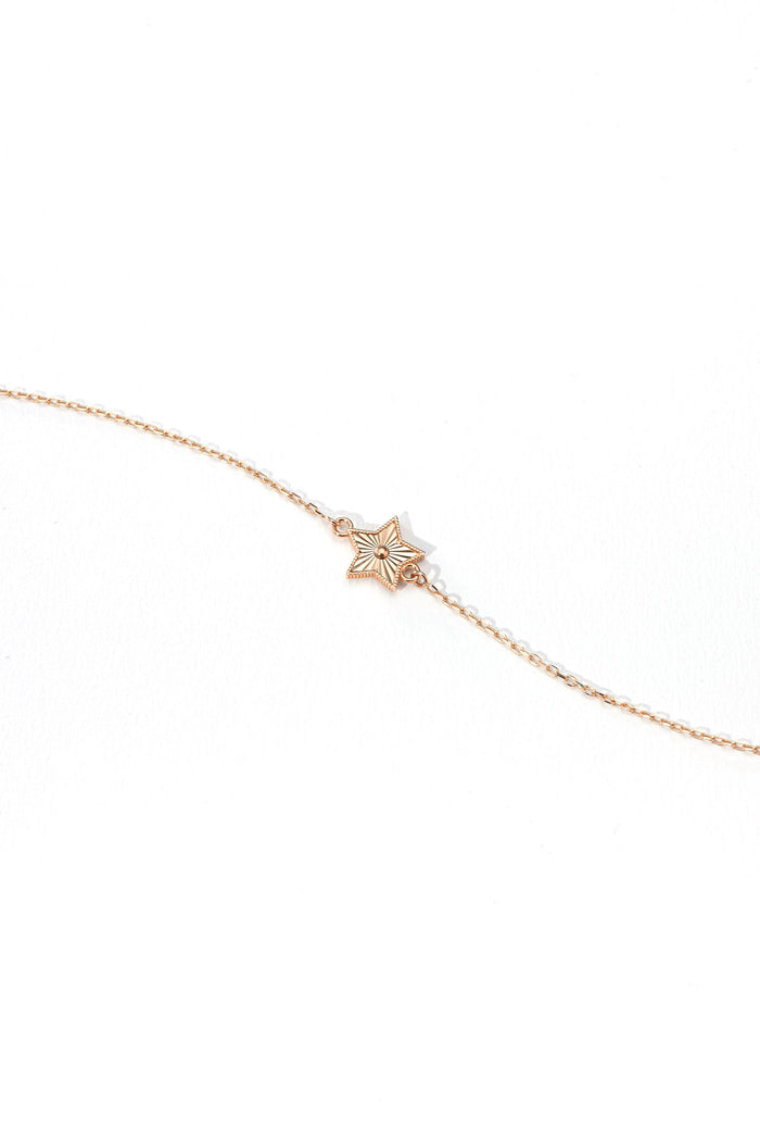 14K Solid Gold Star Bracelet