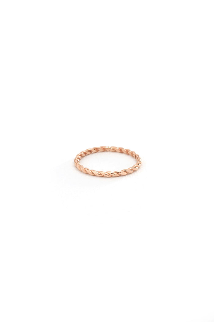 14K Solid Gold Twisted Rope Ring