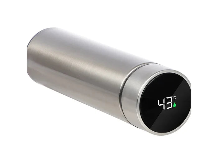 16oz/450ml Sublimation Smart Stainless Steel Flask w/ Temperature Display (Silver)