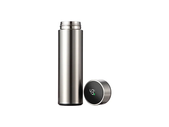 16oz/450ml Sublimation Smart Stainless Steel Flask w/ Temperature Display (Silver)