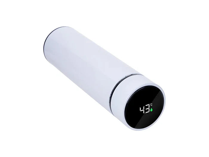 16oz/450ml Sublimation Smart Stainless Steel Flask w/ Temperature Display (White)