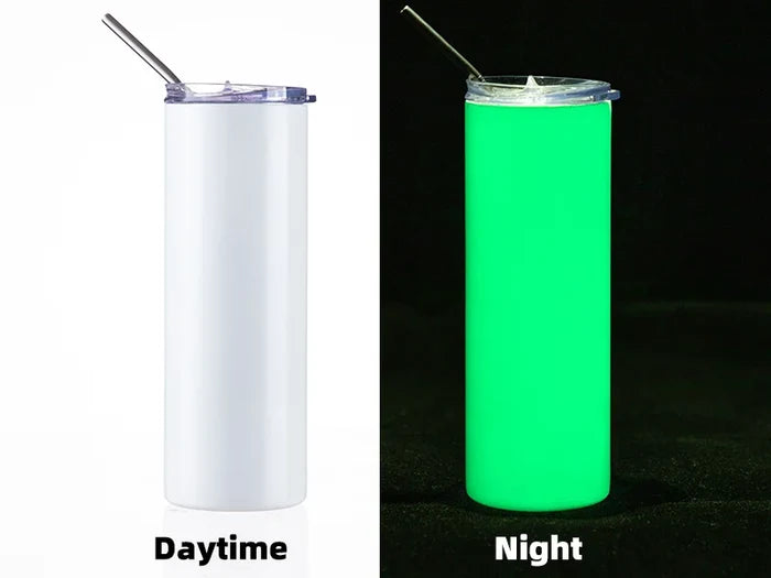 20oz/600ml Sublimation Luminous Stainless Steel Skinny Tumbler (White to Green)