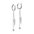 316L Surgical Stainless Steel Ball & Cone Dangle Hinged Hoop Earrings – Hypoallergenic Piercing Jewellery (Pair) - Pic&Mix The Body Jewellery Shop