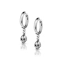 316L Surgical Stainless Steel Skull Dangle Hoop Earrings – Hypoallergenic Piercing Jewellery (Pair) - Pic&Mix The Body Jewellery Shop
