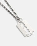 The 925 Sterling Silver Razor Blade Pendant, featuring an S925 engraving, is showcased against a plain white background.