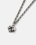 A 925 Sterling Silver Skull Heart Pendant from Statement Collective, featuring darkened eye sockets and displayed on a plain white background—perfect for fans of unique rock jewelry.