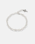 Introducing the Statement Collective 925 Sterling Silver "The Cathedral" 6mm Spiked Bracelet, featuring bold interlocking links and striking spiked detailing, elegantly displayed on a plain white background.