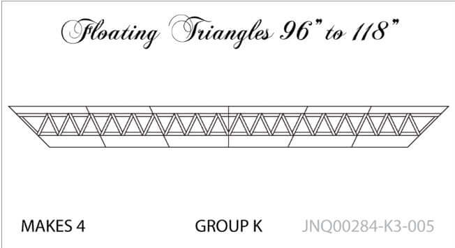 Adjustable Floating Triangles King Border (96" to 118")