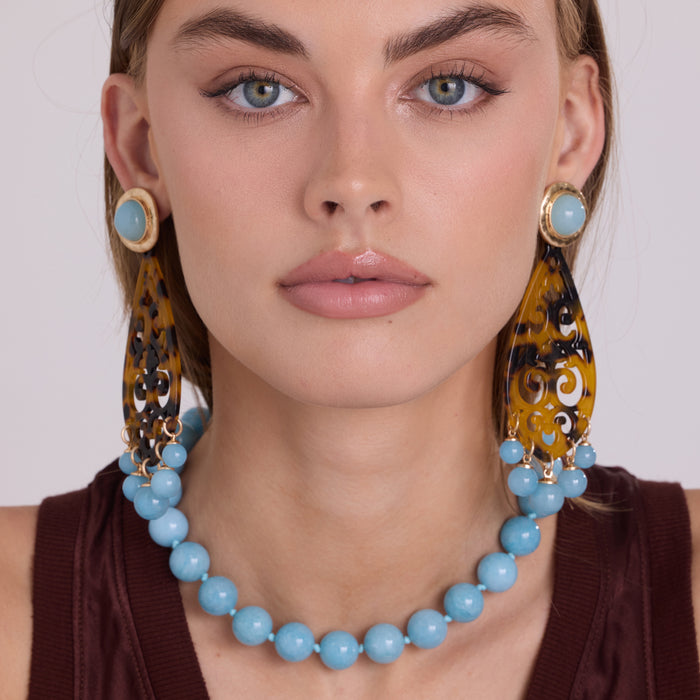 Amelia Tortoise Resin Cut Out Drop Earrings