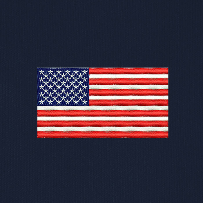American Flag UV Micro-Mesh Polo Shirt- Navy