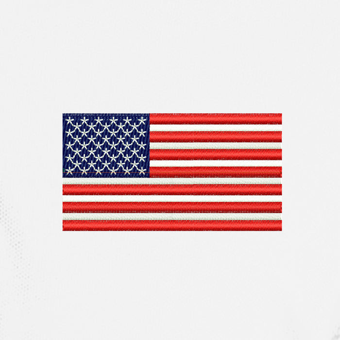 American Flag UV Micro-Mesh Polo Shirt- White
