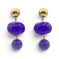 Analise Triple Purple Resin Drop Pierced Earrings
