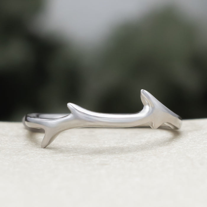"Artemis" Stacker - 14K Gold Antler-Style Stacking Band-Staghead Designs