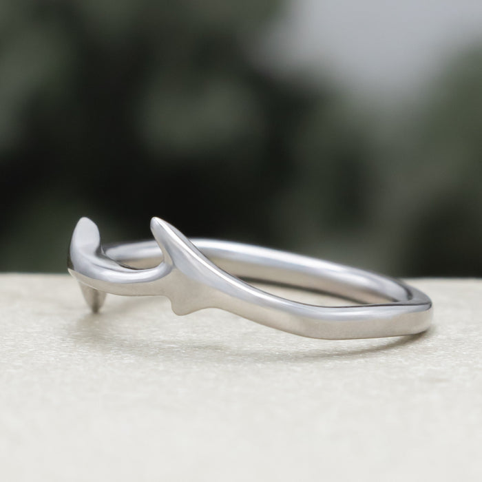 "Artemis" Stacker - 14K Gold Antler-Style Stacking Band-Staghead Designs