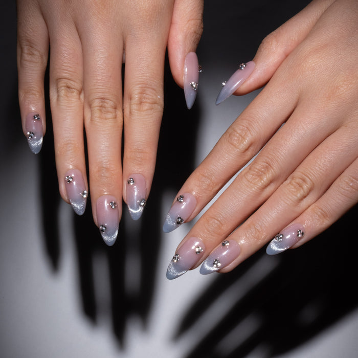 Medium Almond Rhinestone Press On Nails