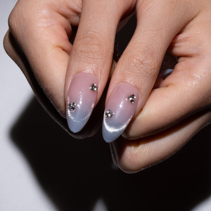 Blue and Pink Cat Eye Press On Nails