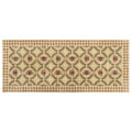 Beehive Beige Charity Runner- 100% recycled cotton runner featuring a collection of bees surrounded by green laurel branches in an oval pattern