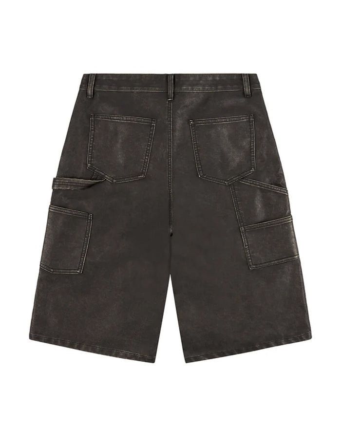 Boredom Kills Leather Shorts Black