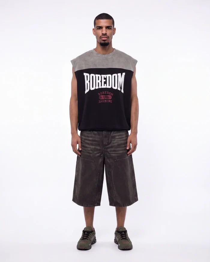 Boredom Kills Leather Shorts Black