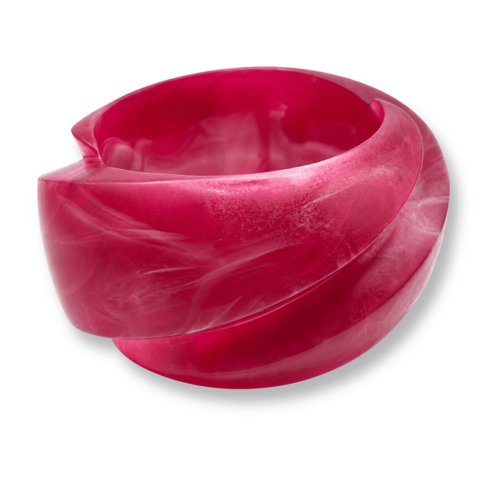 Brigite Matte Bordeaux Resin Carved Bangle