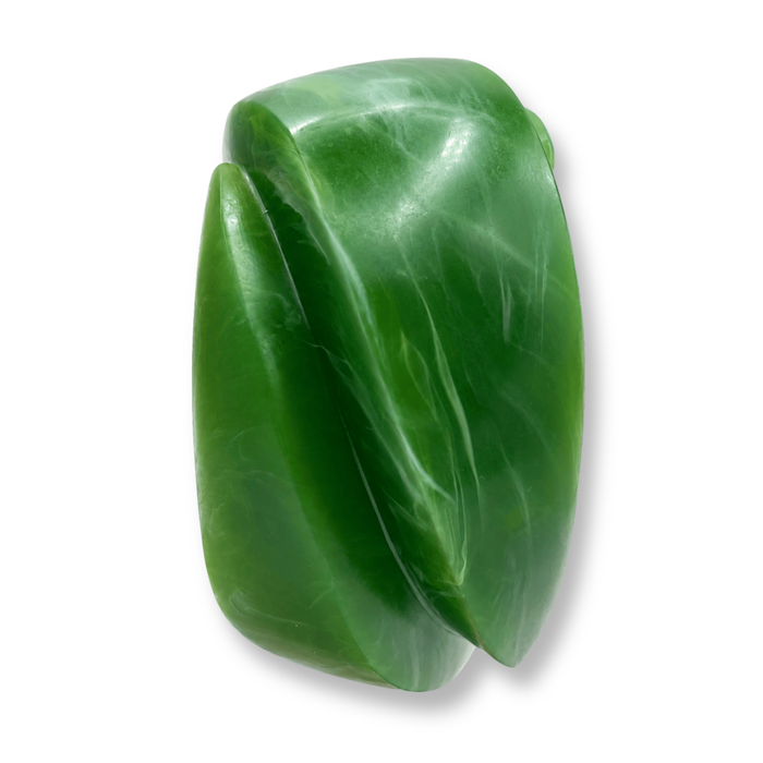 Brigite Matte Forest Green Resin Carved Bangle
