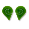Brigite Matte Forest Green Resin Clip Earrings