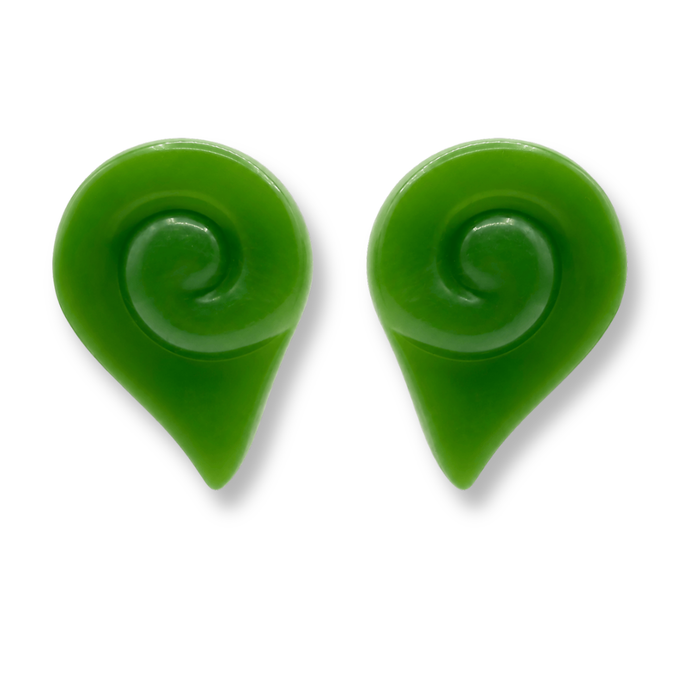 Brigite Matte Forest Green Resin Clip Earrings