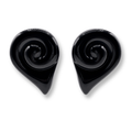 Brigite Polished Black Resin Pierced Earrings