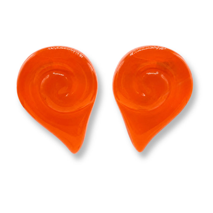 Brigite Polished Orange Resin Clip Earrings