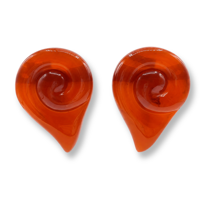 Brigite Polished Tortoise Resin Clip Earrings