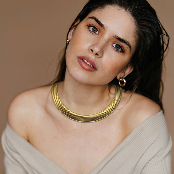 Camille Gold Plated Cobra Collar Necklace