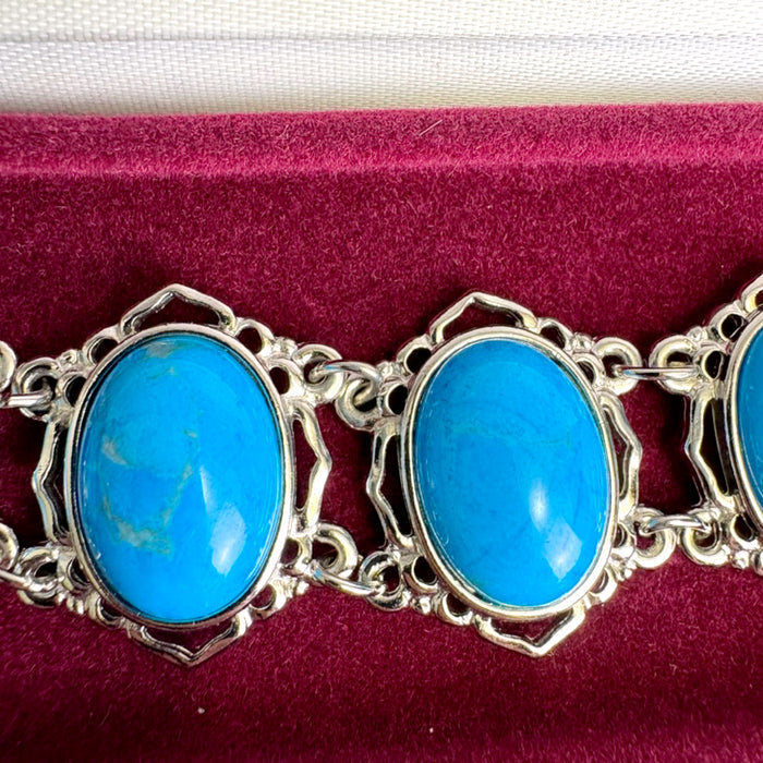 Camrose & Kross Jacqueline Kennedy faux turquoise and silvertone bracelet - NextStage Vintage