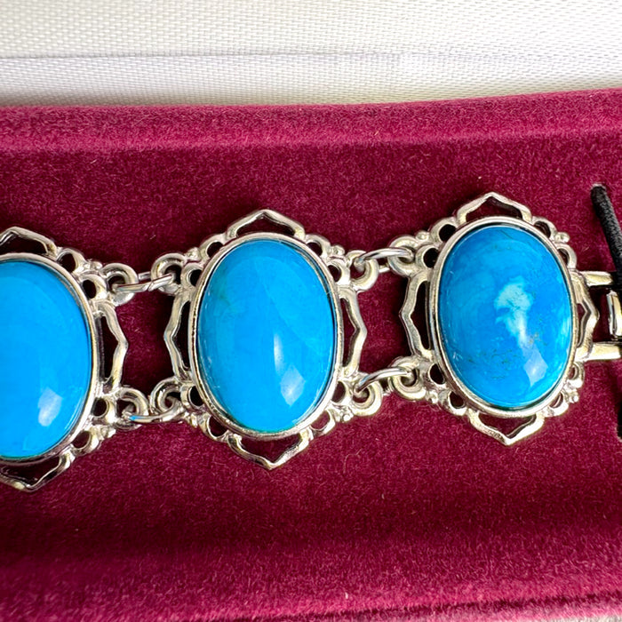 Camrose & Kross Jacqueline Kennedy faux turquoise and silvertone bracelet - NextStage Vintage