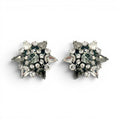 Caterina Large Clip Earring With Black Diamond And Crystal Multi-Stones