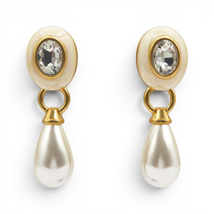 Charlotte Mother Of Pearl With Pearl Resin Pierced Removable Drop