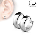 Classic Plain Dome Stainless Steel Huggie Hoop Earrings – Hypoallergenic Piercing Jewellery (Pair) - Pic&Mix The Body Jewellery Shop