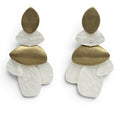 Danielle Mother Of Pearl Resin & Worn Gold Pierced Earrings