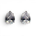 Daphne Clear Cubic Zirconia Pear-Shaped Clip On Earrings