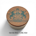 Dear Barber Shaving Cream 100ml in vintage style wood effect container on white background