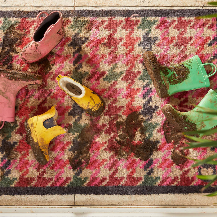 Designer 27 Houndstooth Pink Doormat 5