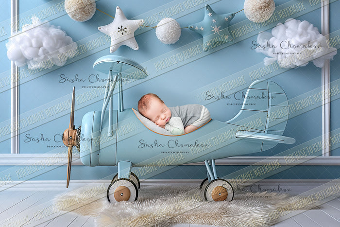Digital background Ai generated composite air plane